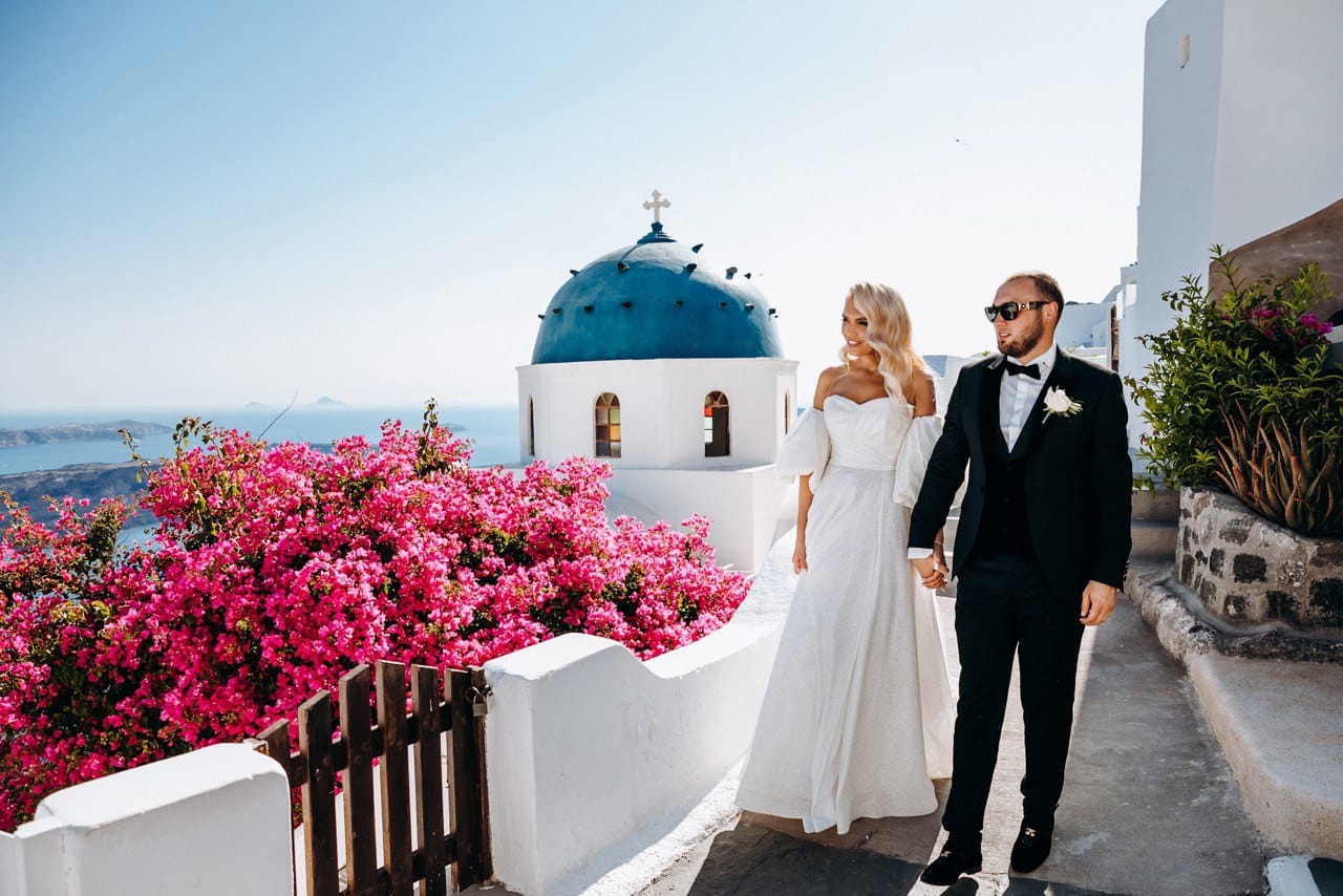 Wedding ceremony in Santorini