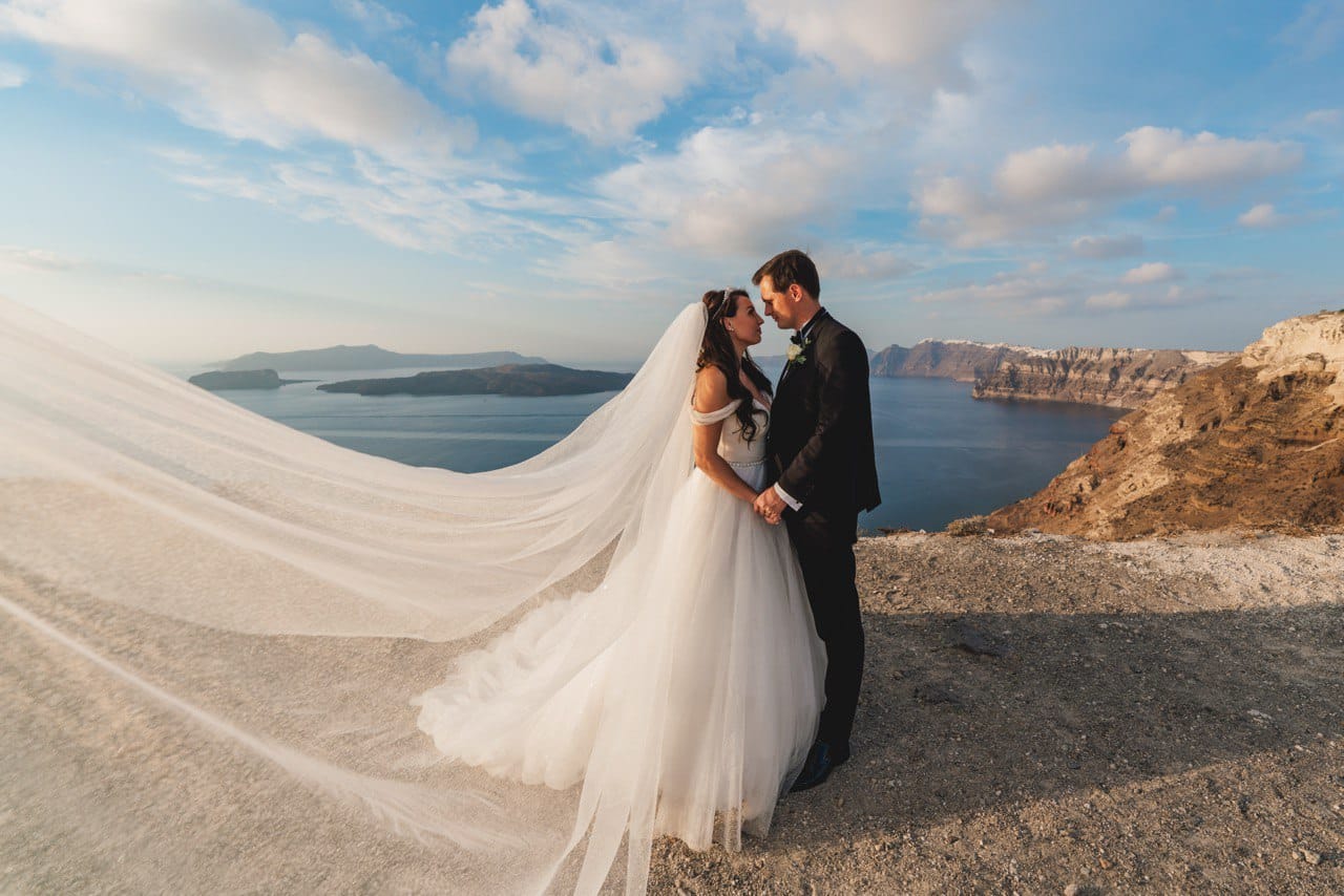 Romantic couple in Santorini